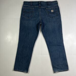 Carhartt Traditional Fit Jeans 42x30 Blue Denim Straight Leg Workwear